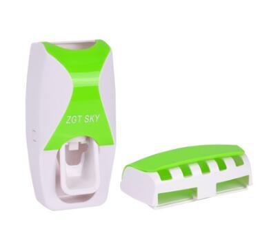 Automatic Toothpaste Dispenser Wall Mount Dust-proof Toothbrush Holder Wall Mount Storage Rack Bathroom Accessories Set Squeezer freeshipping - Etreasurs